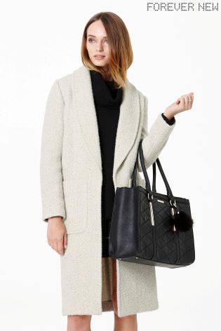 Forever New Textured Long Cardigan Coat